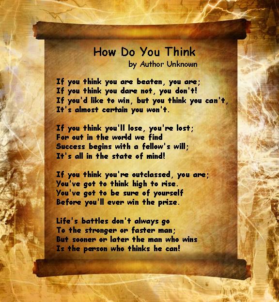 Download this Inspirational Poems How You Think picture